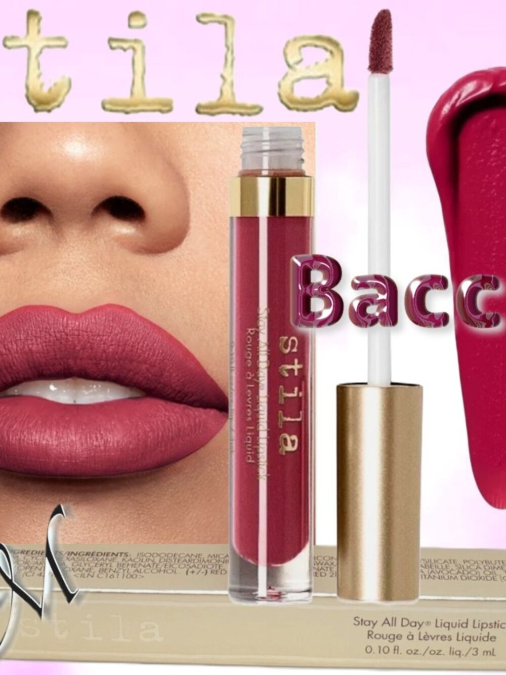 stila Stay All Day Liquid Lipstick ~ Bacca (Raspberry) 3ml NIB (Discontinued)